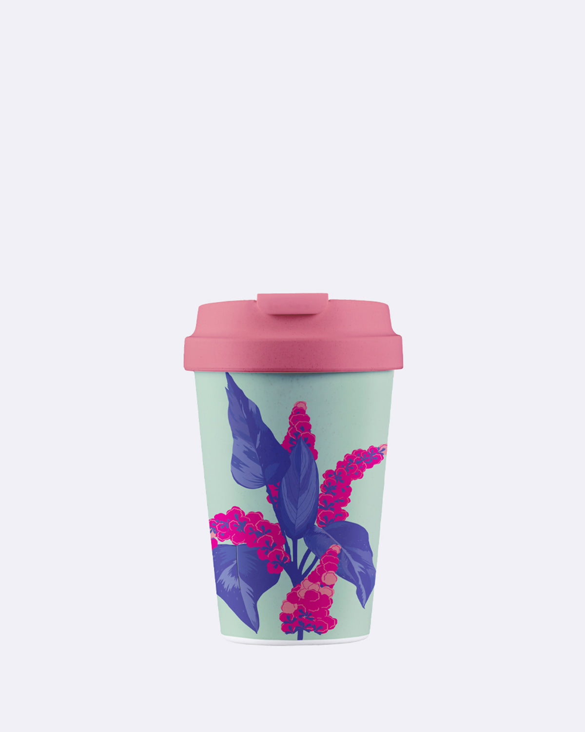 Nachhaltiger Kaffeebecher to go - bioloco plant easy cup - 350 ml - hyacinth - Blumenmuster