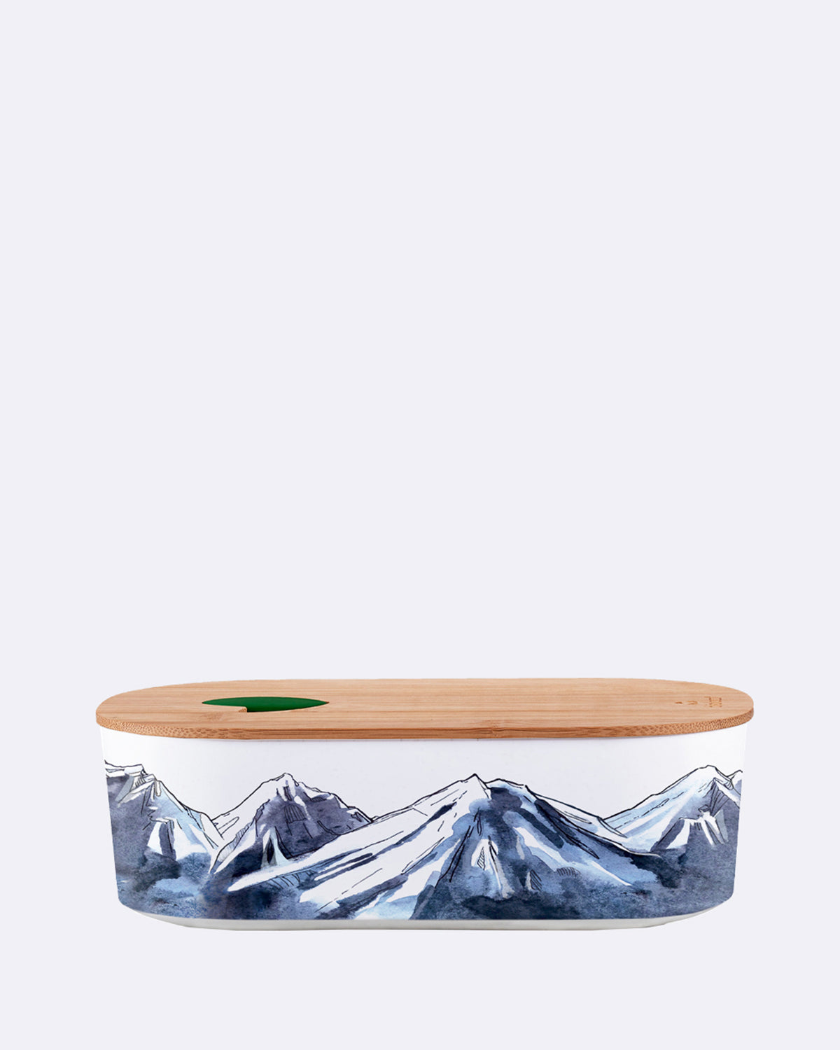Ovale Lunchbox aus nachhaltigem PLA - bioloco plant lunchbox oval - mountains - Brotdose - Berge