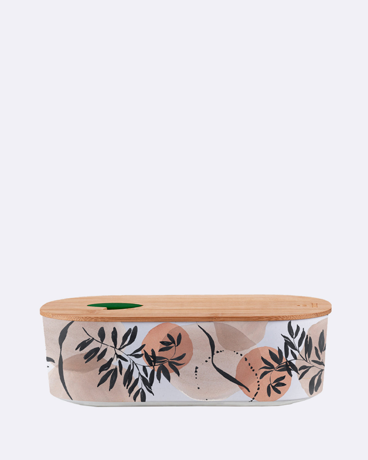 Ovale Lunchbox aus nachhaltigem PLA - bioloco plant lunchbox oval - sunset over iwami - Brotdose - Pflanze - Muster