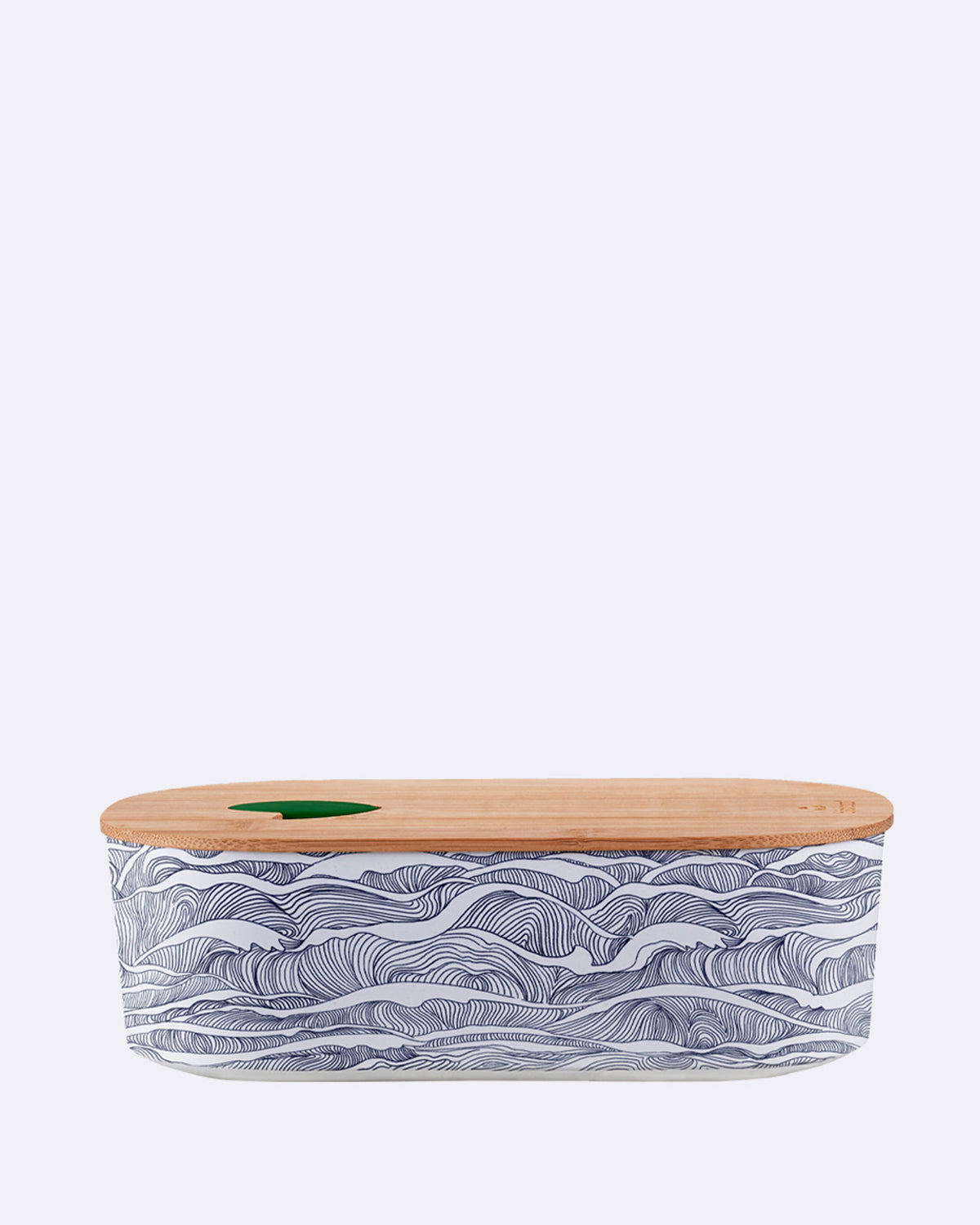Ovale Lunchbox aus nachhaltigem PLA - bioloco plant lunchbox oval - Brotdose - by the sea - Meer - Welle