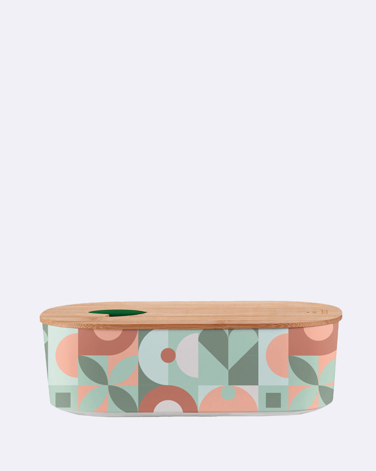 Ovale Lunchbox aus nachhaltigem PLA - bioloco plant lunchbox oval - mid century - Brotdose - Formen - Muster
