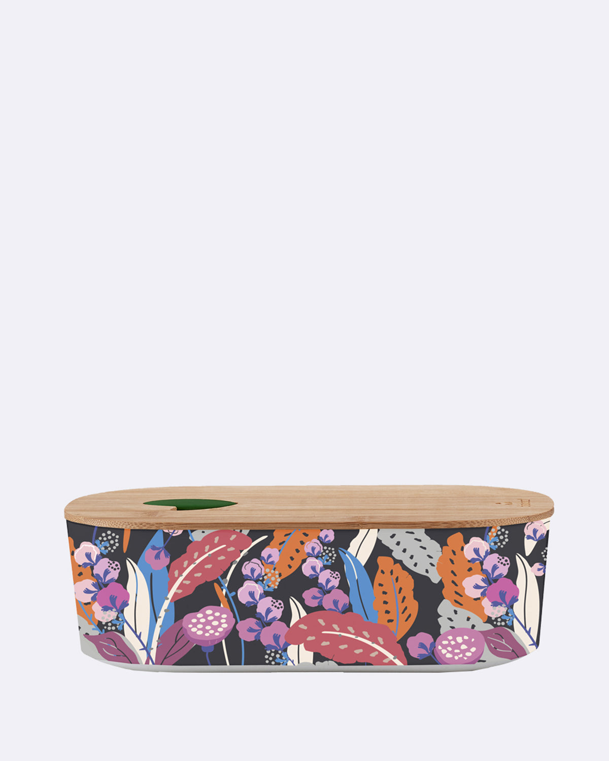 Ovale Lunchbox aus nachhaltigem PLA - bioloco plant lunchbox oval - magic flowers - Brotdose - Blumenmuster - Pflanze - bunt