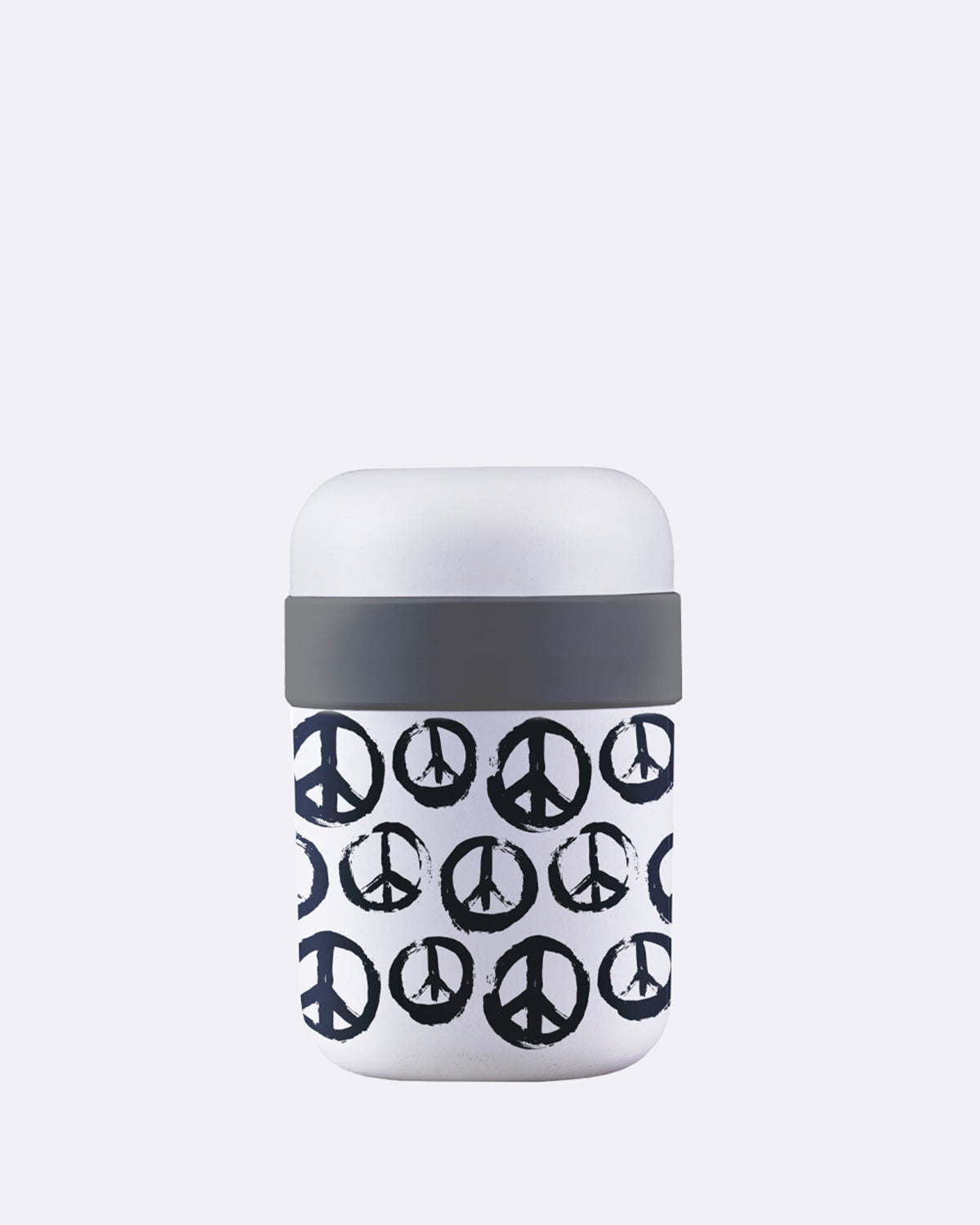 Thermobehälter aus nachhaltigem PLA - Zwei Kammern (500ml+200ml) - bioloco plant lunchpot - peace sign - Peace Zeichen