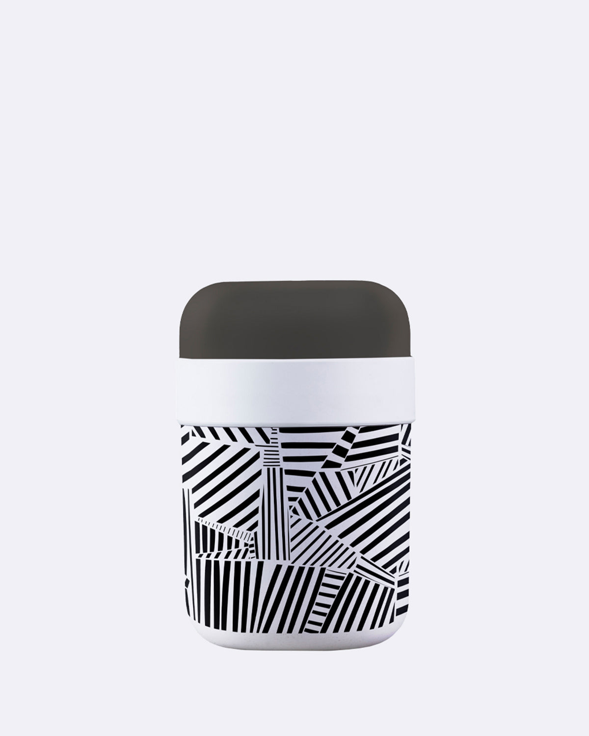 Thermobehälter aus nachhaltigem PLA - Zwei Kammern (500ml+200ml) - bioloco plant lunchpot - zebra - Streifen