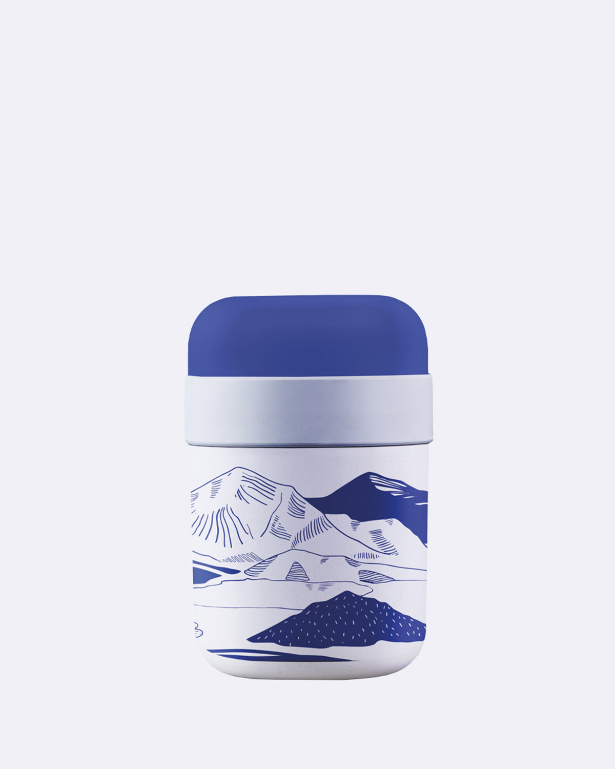 Thermobehälter aus nachhaltigem PLA - Zwei Kammern (500ml+200ml) - bioloco plant lunchpot - light elevation - Berge