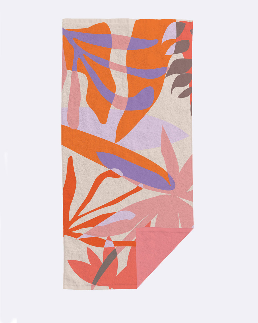 Cotton Beach Towel tropical flowers