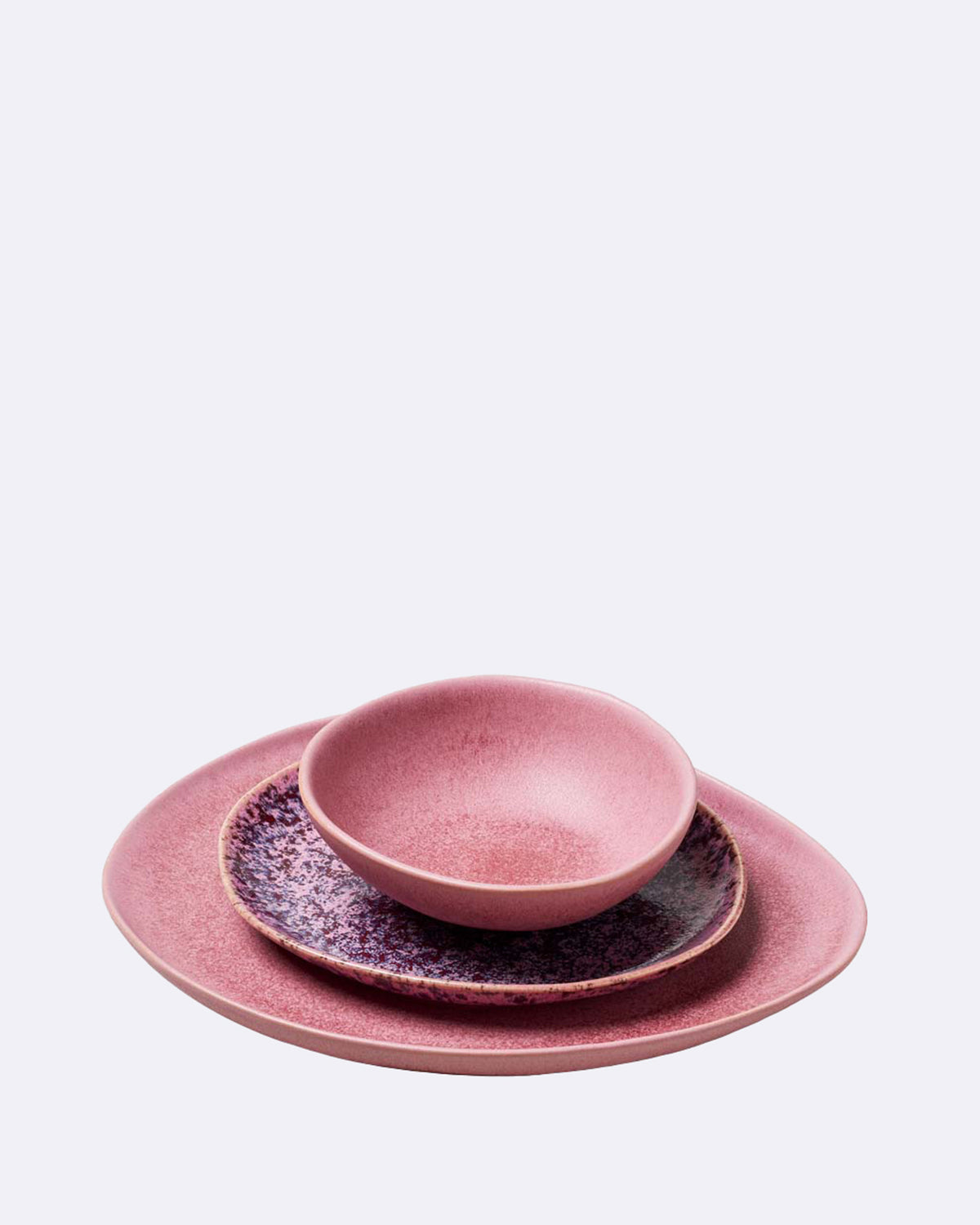 Keramik Teller-Set Dahlia rosa/violett