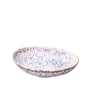 Nachhaltiger Teller - Keramik Geschirr - Pastateller - 23,5 x 19 x 5 cm - hortensia - weiß-braun
