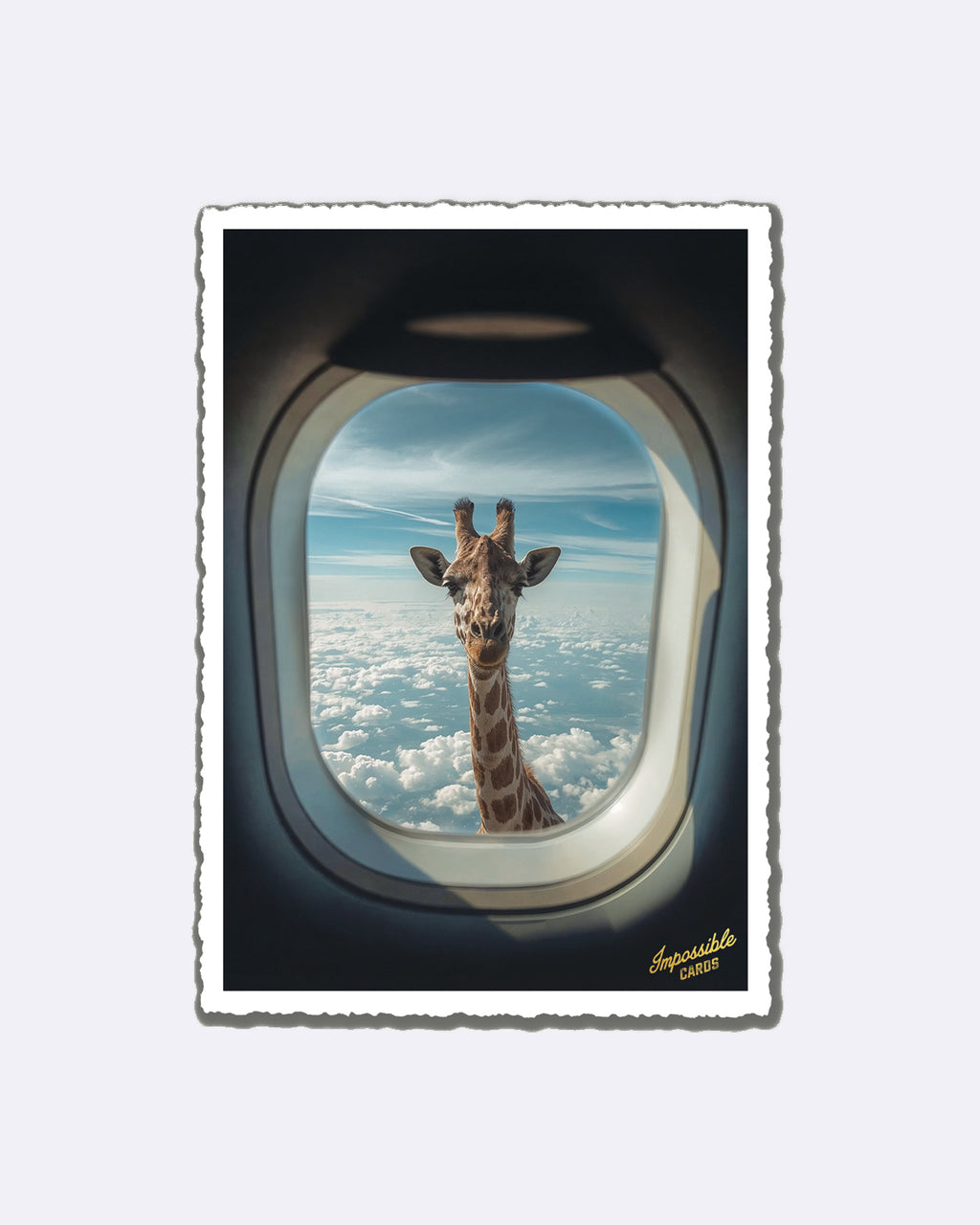 Impossible Card Postkarte - Giraffe above the clouds