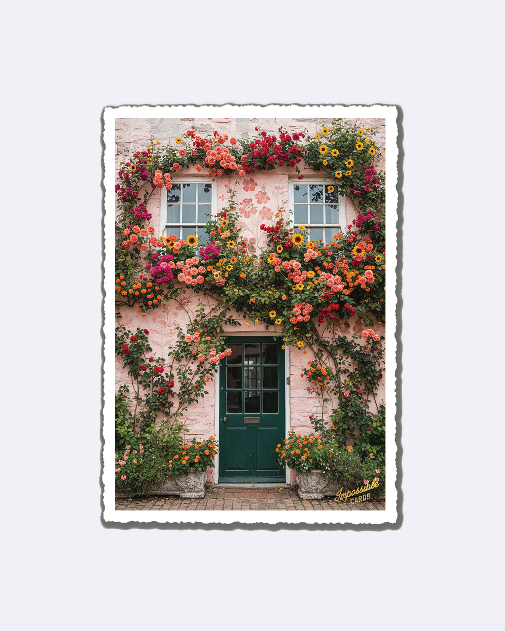Impossible Card Postkarte - Blumenranken Haus