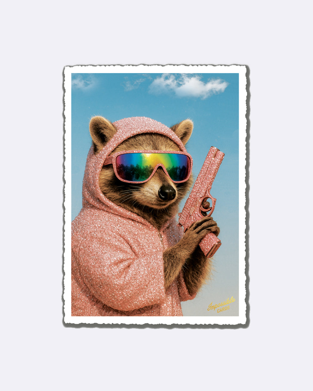 Impossible Card Postkarte - cool racoon