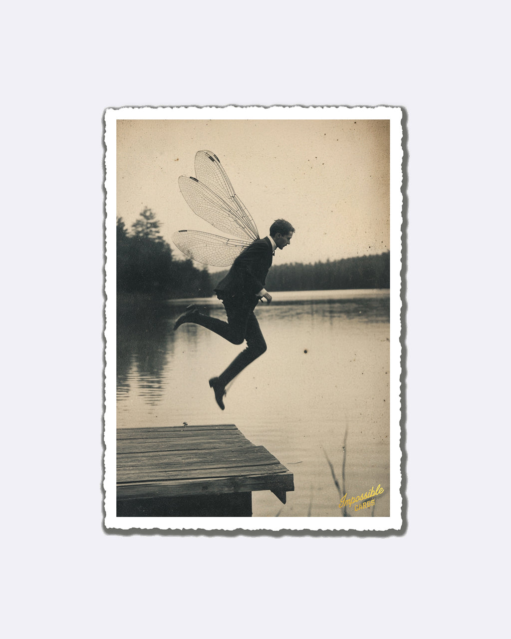 Impossible Card Postkarte - dragonfly man