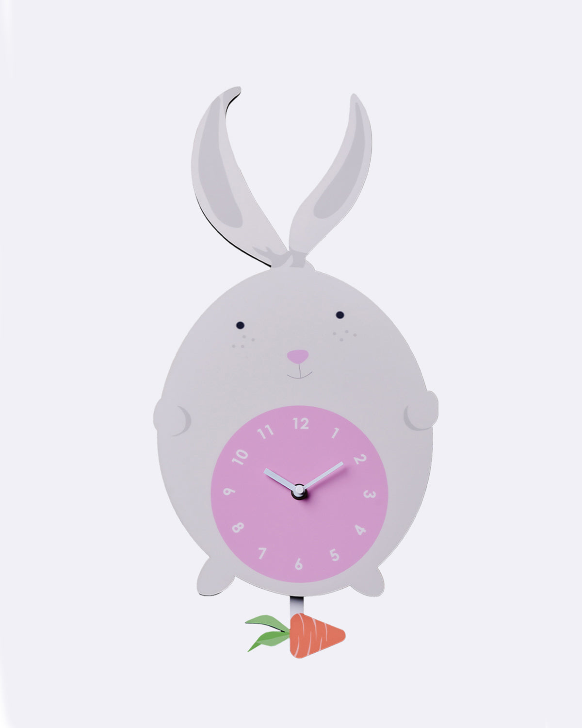 Charmante Kinderwanduhr im liebevollen Tiermotiv - kids wall clock - rabbit - Hasenuhr - Wanduhr Tierdesign (Hase)