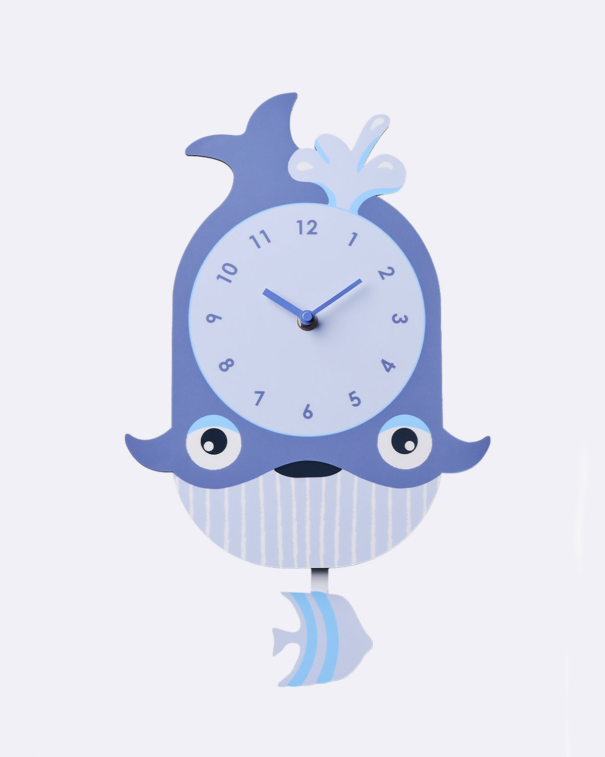 Charmante Kinderwanduhr im liebevollen Tiermotiv - kids wall clock - whale - Waluhr - Wanduhr Tierdesign (Wal)
