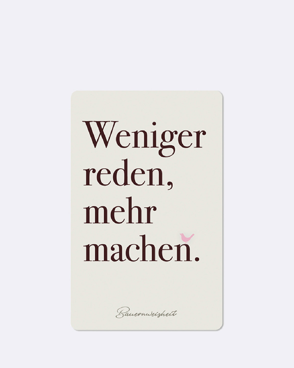 Postkarte in weiß mit schwarzer Schrift 