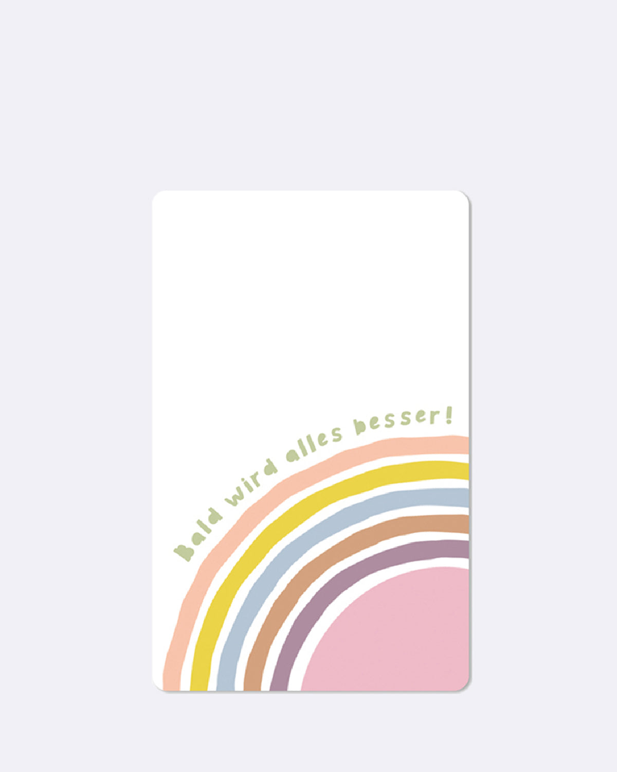 Postkarte in weiß mit Regenbogen 
