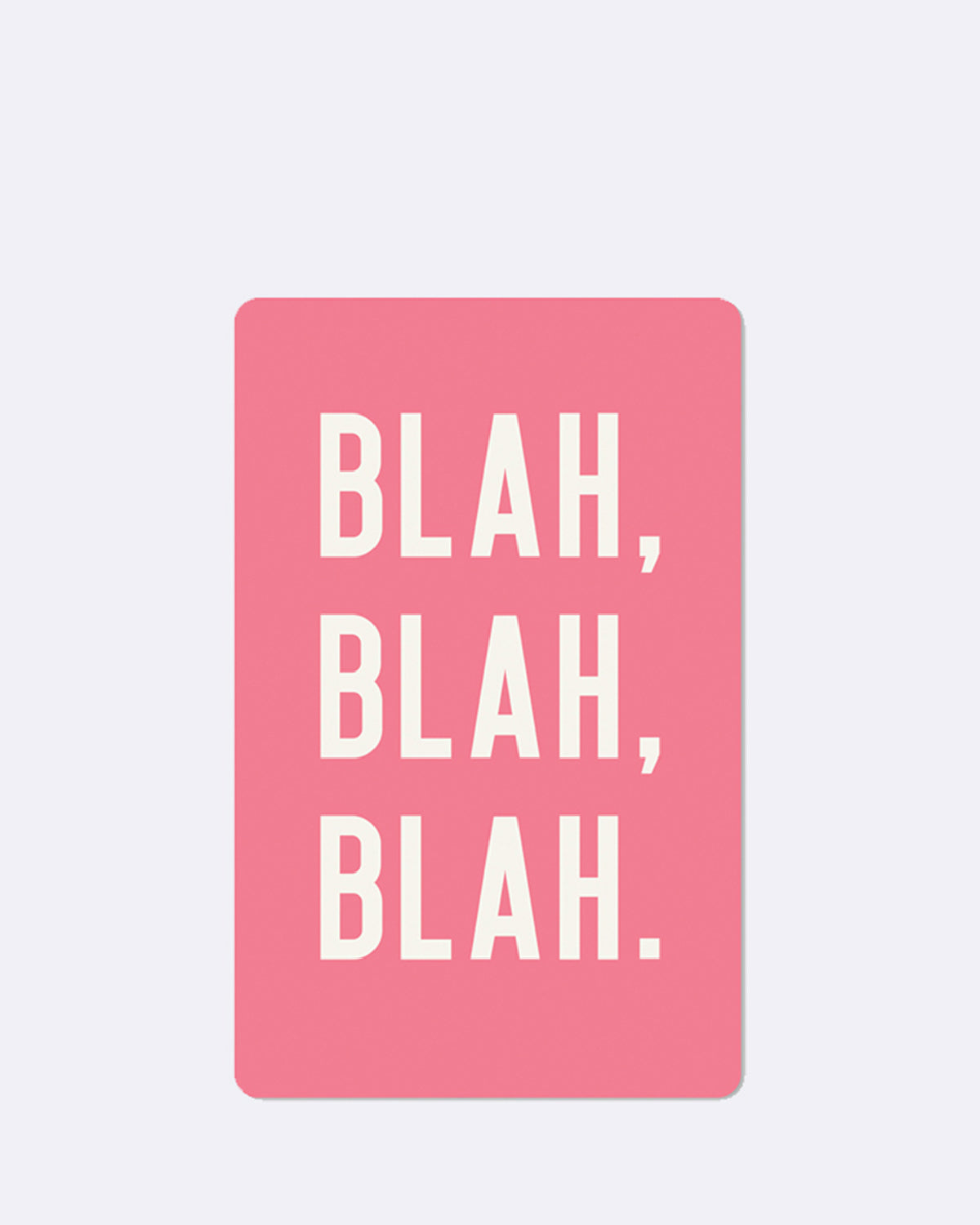 Postkarte in pink mit weißem Text
