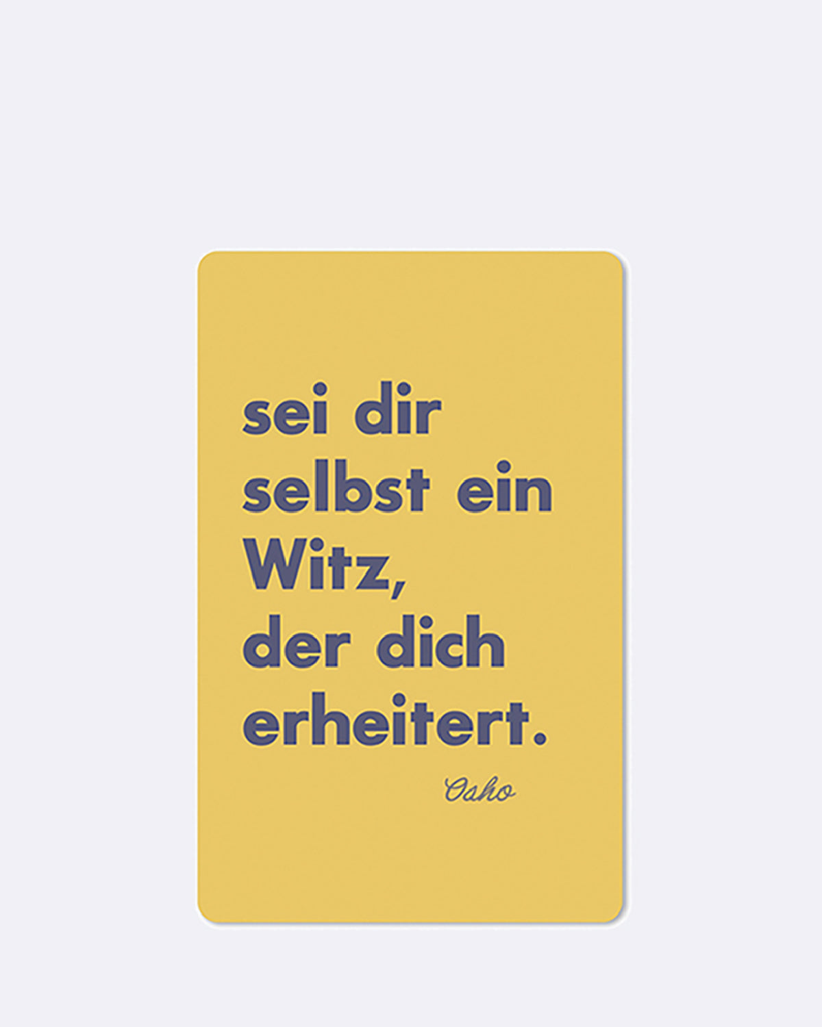 Postkarte in gelb mit blauer Schrift 