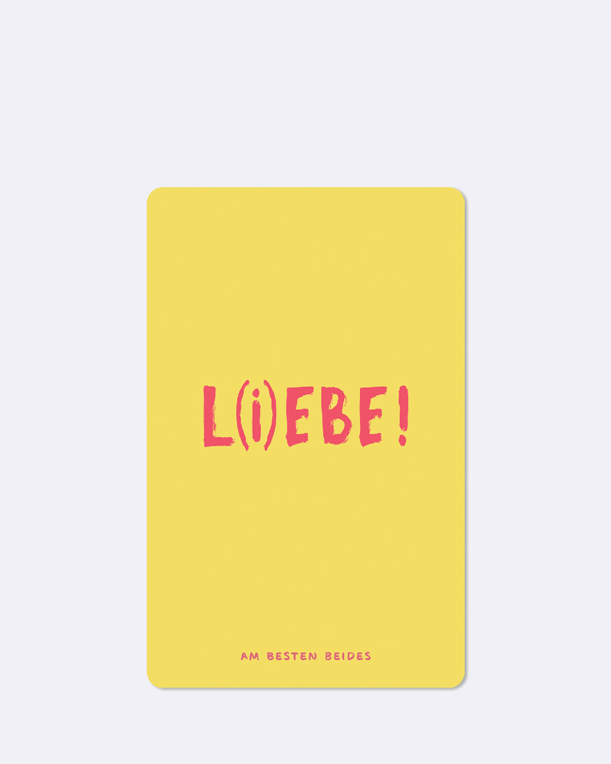Postkarte in gelb mit roter Schrift