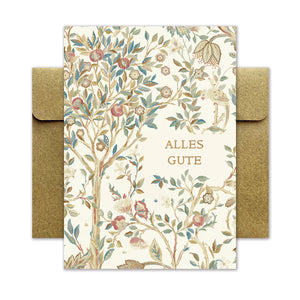 Hochwertige Glückwunschkarte mit Umschlag - florale Motive - William Morris - Geburtstag - Alles Gute