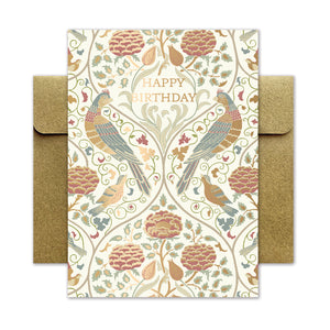 Hochwertige Glückwunschkarte mit Umschlag - florale Motive - William Morris - Geburtstag - happy birthday