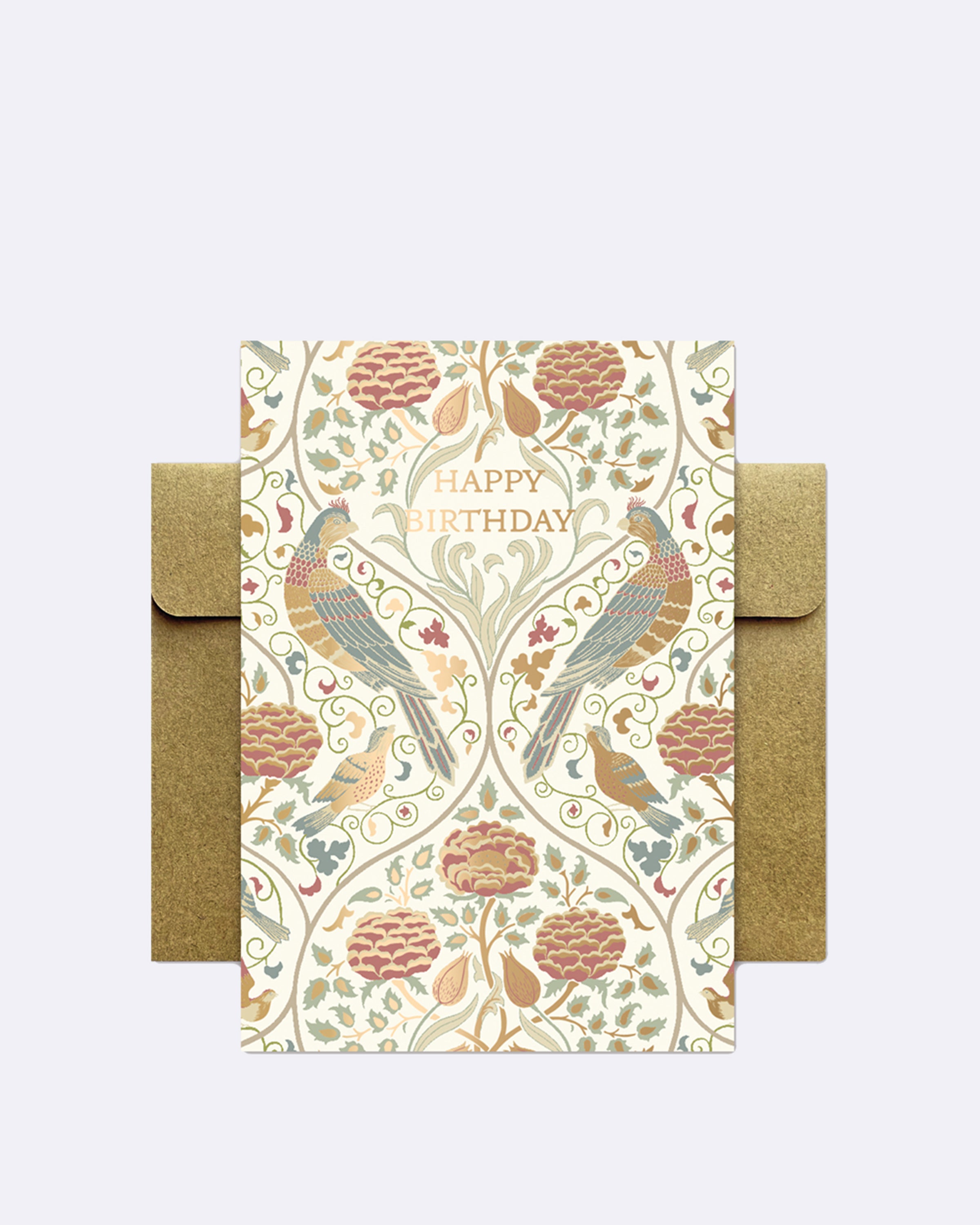 Geburtstagskarte Im William Morris Design – Mit Goldfolie & Nachhaltigem Papier!