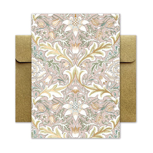 Hochwertige Glückwunschkarte mit Umschlag - florale Motive - William Morris - florale Motive