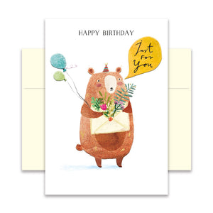 Geburtstagskarte - Glückwunschkarte mit farbigen Umschlag - Geburtstag - happy birthday - just for you