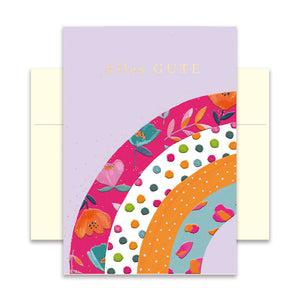 Hochwertige Grußkarte - Glückwunschkarte mit farbigen Umschlag - verschiedene Anlässe - Alles Gute - Regenbogen