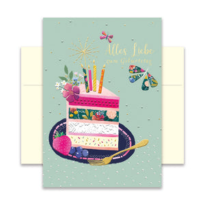 Geburtstagskarte - Glückwunschkarte mit farbigen Umschlag - Geburtstag - Alles Liebe zum Geburtstag