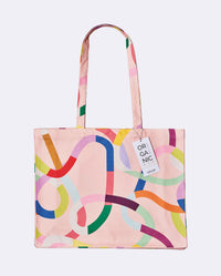Organic Cotton Bag colourful waves