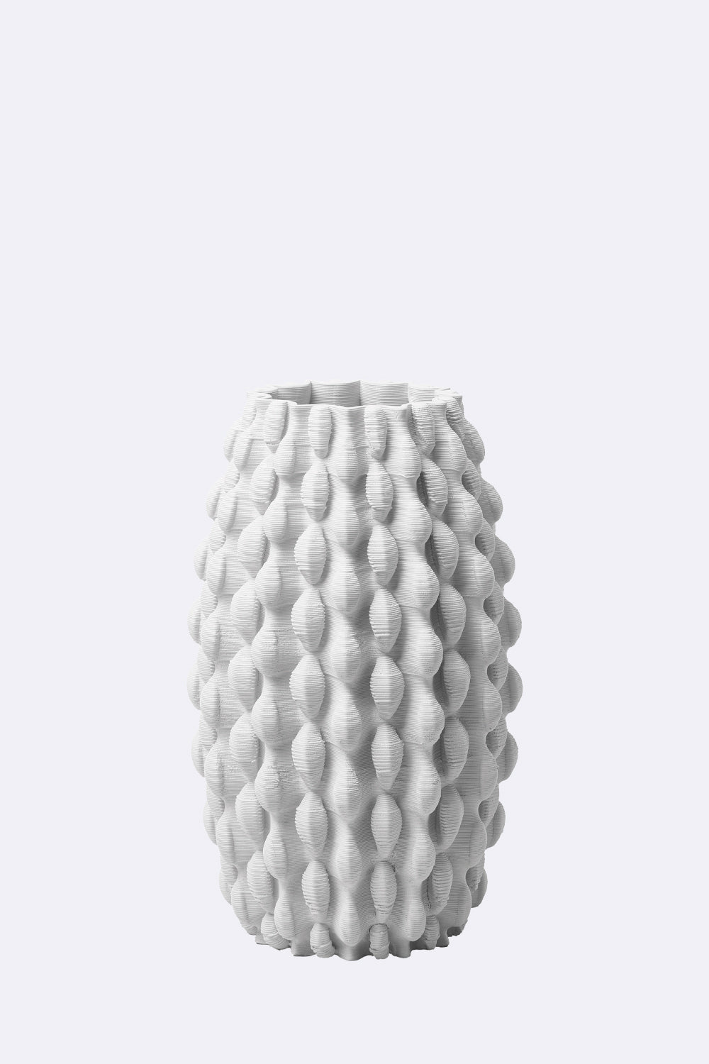 Hochwertige Vase aus Keramik - modernes Design - 3D printed Ceramic Vase - Bubbles - white - weiß