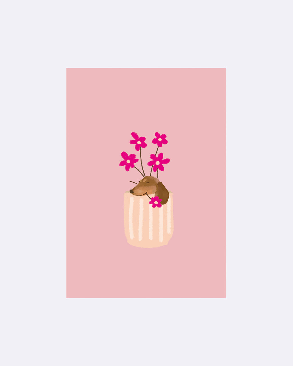 Yay Card Postkarte - Dackel Blumentopf