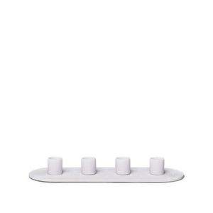 Kerzenhalter aus Keramik - Ø 2,3 cm - RUA quartet white ceramic - weiß
