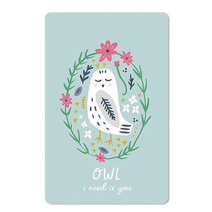 Mini Postkarten - 8,5 x 13,5 cm - Natur & Tiere - Eule - owl i need is you