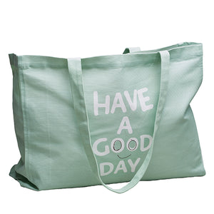 Stofftasche - Jutebeutel - 48 x 14 x 42 cm - 100% Bio-Baumwolle - Organic Cotton Bag - have a good day