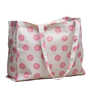 Stofftasche - Jutebeutel - 48 x 14 x 42 cm - 100% Bio-Baumwolle - Organic Cotton Bag  - smilies