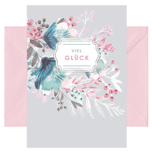 Hochwertige Grußkarte - Glückwunschkarte mit farbigen Umschlag - verschiedene Anlässe - Viel Glück