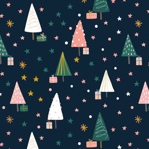 Bambus Serviette - 30x30 - Winter - Geschenke - Weihnachtsbaum