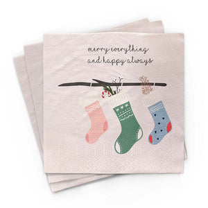 Bambus Serviette - 30x30 - Winter - Spruch - Socken