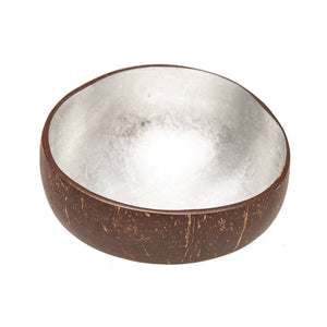 Handgemachte Dekoschale - Schüssel aus Kokosnüssen - Deco Coconut Bowl - silber