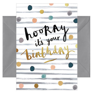 Geburtstagskarte - Glückwunschkarte mit farbigen Umschlag - Geburtstag - hooray it`s your birthday