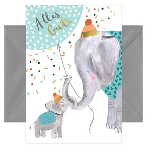 Geburtstagskarte - Glückwunschkarte mit farbigen Umschlag - Geburtstag - Alles Gute