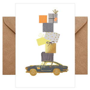 Geburtstagskarte - Glückwunschkarte mit farbigen Umschlag - Geburtstag  - Auto - Geschenke