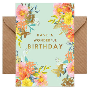 Geburtstagskarte - Glückwunschkarte mit farbigen Umschlag - Geburtstag - have a wonderful birthday
