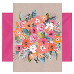 Geburtstagskarte - Glückwunschkarte mit farbigen Umschlag - Geburtstag - Blumen