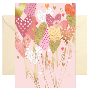 Hochwertige Grußkarte - Glückwunschkarte mit farbigen Umschlag - verschiedene Anlässe - Herzballons