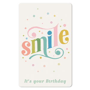 Geburtstagskarte - mini Postkarten - 8,5 x 13,5 cm - Geburtstag - smile