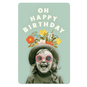 Geburtstagskarte - mini Postkarten - 8,5 x 13,5 cm - Geburtstag - oh happy birthday