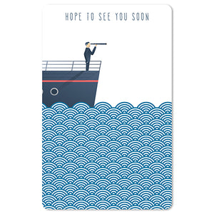 Mini Postkarten - 8,5 x 13,5 cm - Natur & Tiere - Meer - Schiff - hope to see you soon